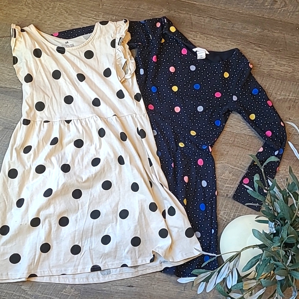 Bundle 2 H&M Cotton polka dot dress size 8-10